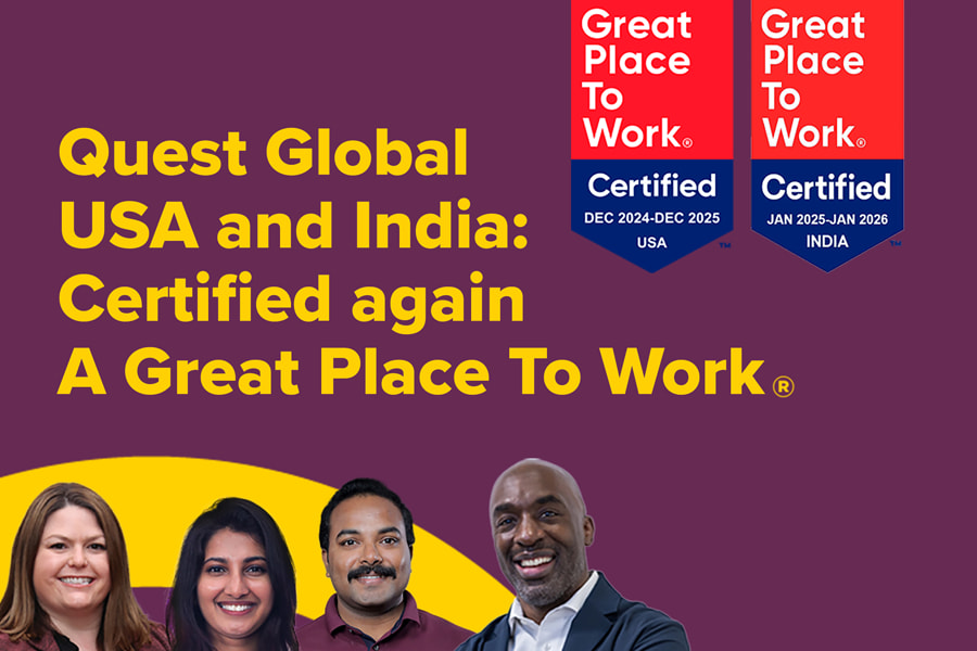 Quest Global erhält zum vierten Mal in Folge die Great Place to Work-Zertifizierung in Indien